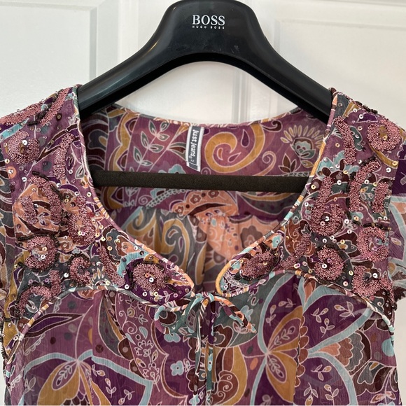 Pink Short Sleeves Bohemian Scrolls Smocked
Top Size 12 - Picture 4 of 8